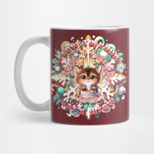 Christmas Cat Wreath Flow To Your Cats Meow 6A3 Mug